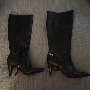 Calvin Klein tall black leather boots